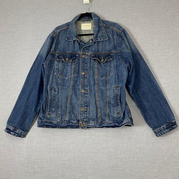 Denver Hayes Denim Jacket Ombre Blue Denim 100% Cotton Side Pockets Mens Large - Picture 1 of 10